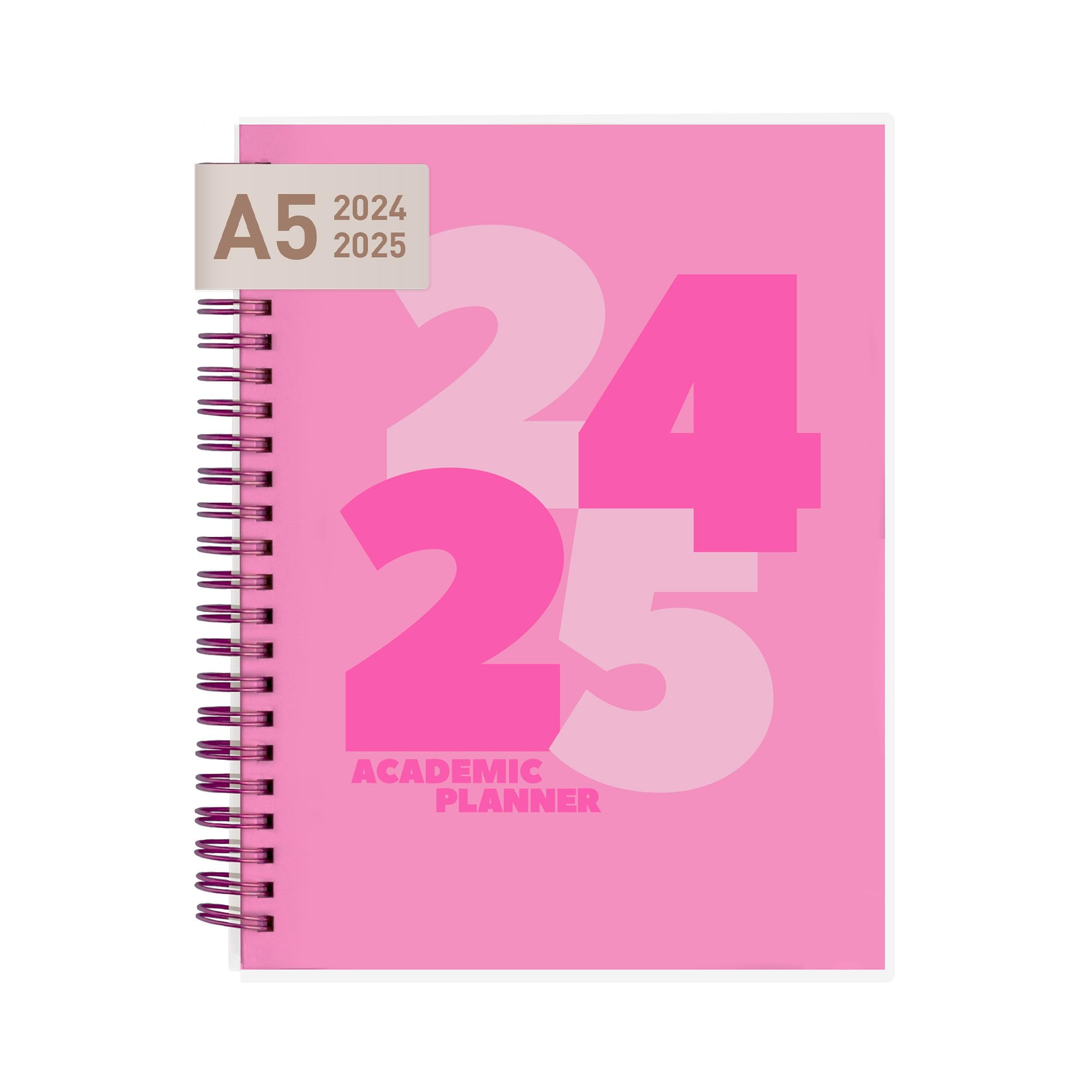 Riley's 2024-2025 Academic Planner - 18-Month Weekly & Monthly Organizer with Sturdy Cover, Notes Pages & Twin-Wire Binding (8x6 Inch, Pink) - Perfect for Students, Teachers & Professionals