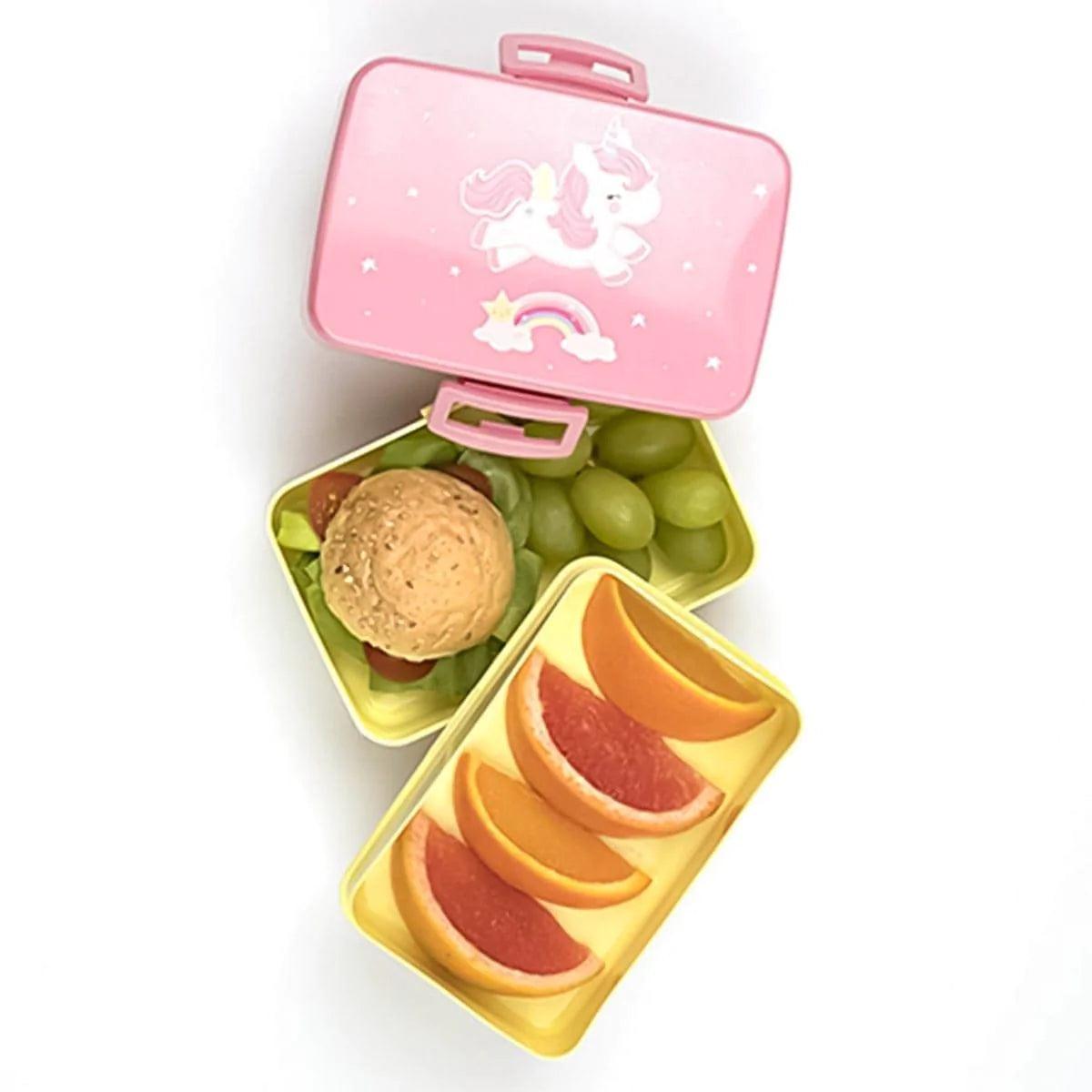 A Little Lovely Company Unicorn Solid Lunch Box - Insulated Kids Bento Box for School, Picnics & Travel - BPA-Free Leakproof Food Container