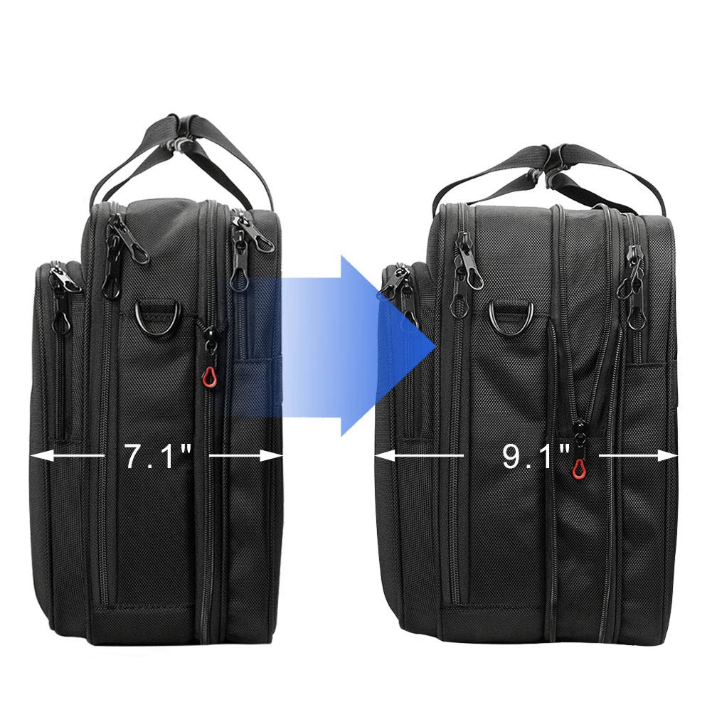 KROSER XXL Laptop Bag for 18 Inch Laptop - Water Resistant Gaming Computer Briefcase with Expandable Capacity, Shoulder Bag for Travel, Business, School & Work (Black) - Perfect for Commuting, Office & College Use