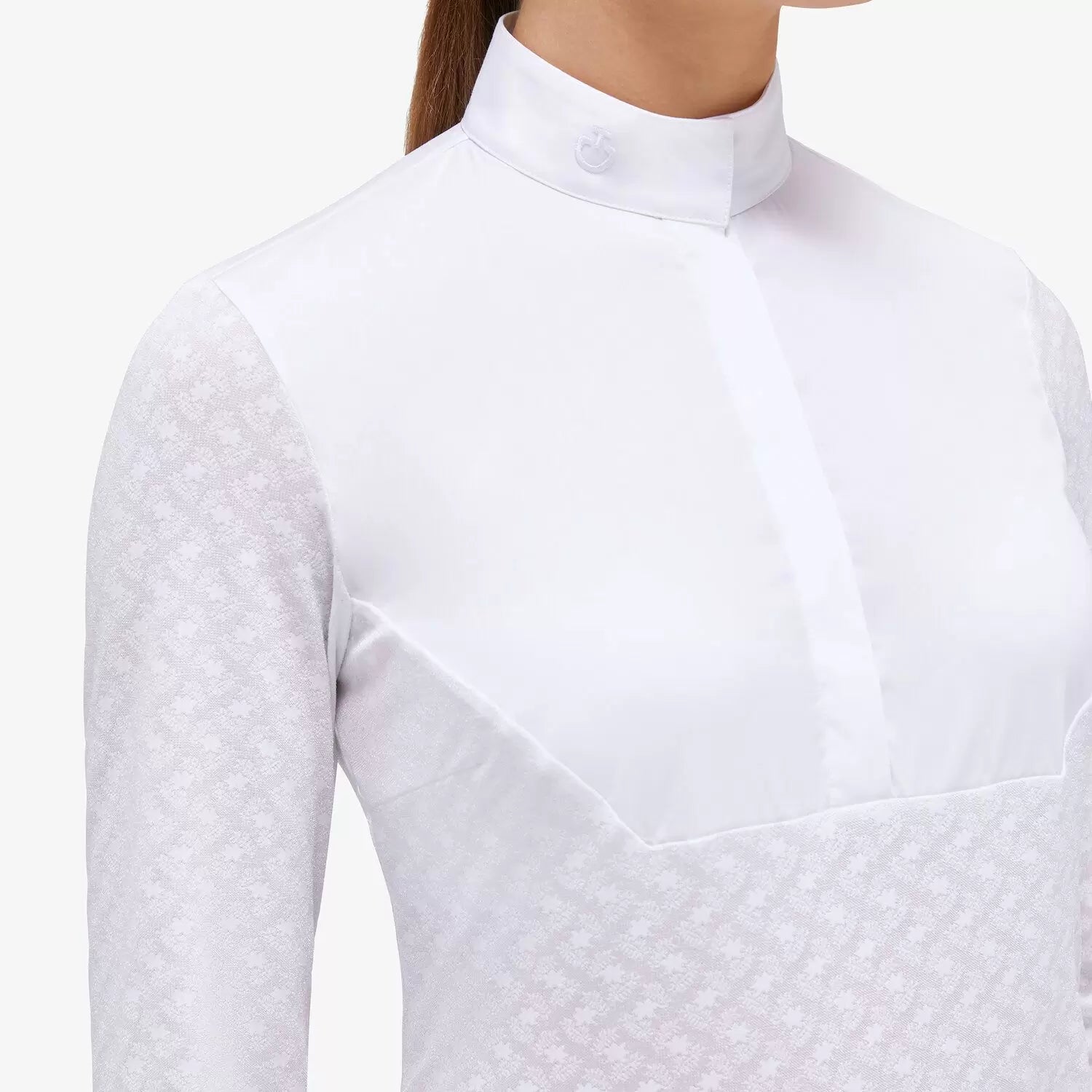 Cavalleria Toscana Women's Equestrian Show Shirt - Long Sleeve Jacquard Riding Top for Dressage & Horse Shows - Perfect for Competition & Training