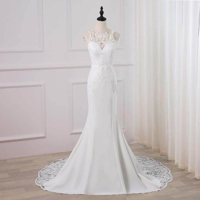 Mermaid Wedding Dress for Bride - Elegant Beach Lace Appliques Bridal Gown | Perfect for Beach Weddings, Destination Ceremonies & Romantic Photoshoots
