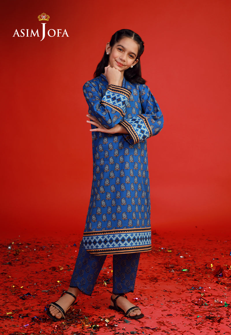 Premium Cambric Blue Stitched Suit by Asim Jofa - Elegant Formal Wear for Weddings, Business Meetings & Special Occasions