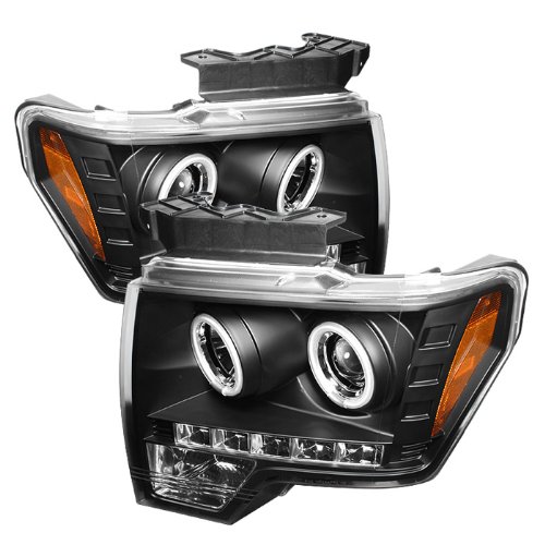 High-Performance CCFL Halo Headlights for Ford F150 (2009-2014) - Black/Clear Lens - Upgrade Your Night Driving & Off-Road Style