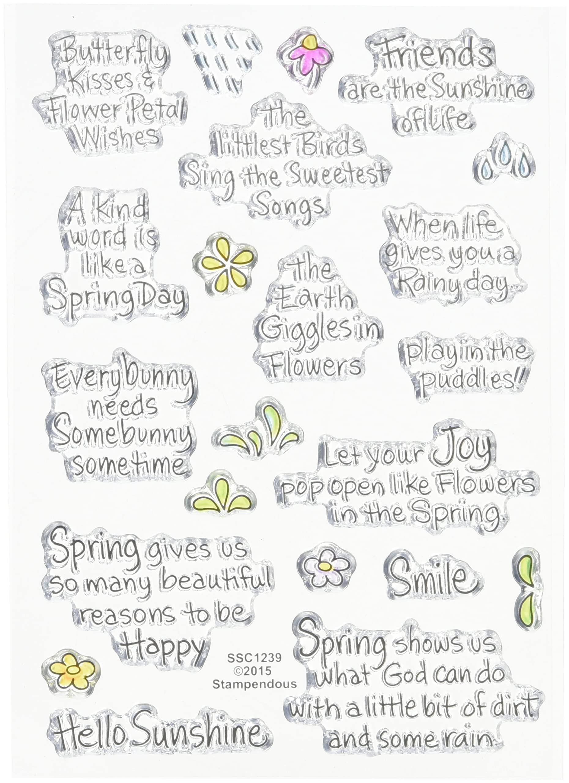 Stampendous SSC1239 Clear Stamps - Spring Sentiments for Card Making, Scrapbooking & DIY Crafts | Perfect for Greeting Cards, Journals & Spring Decorations