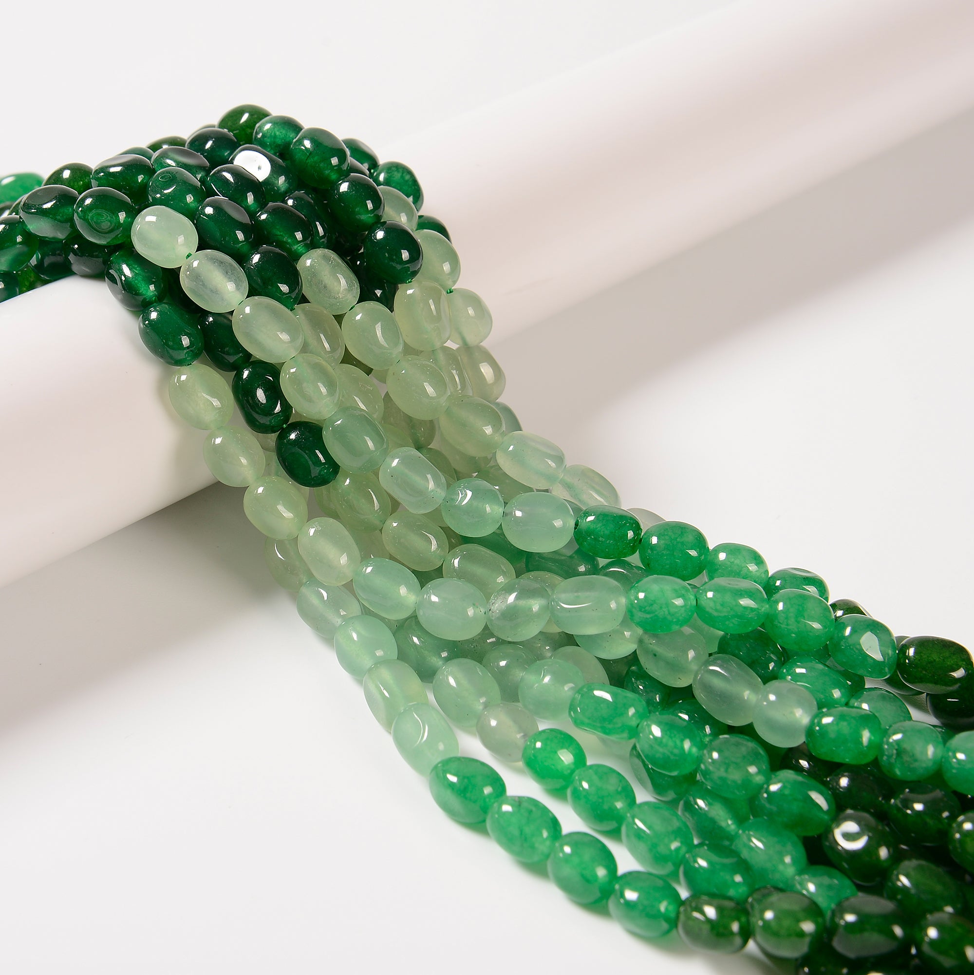 Natural Multi-Color Dyed Jade Pebble Beads 8x10mm - 15.5 Inch Strand for Jewelry Making, DIY Crafts, Bracelets & Necklace Designs - Perfect for Boho, Ethnic & Handmade Accessories