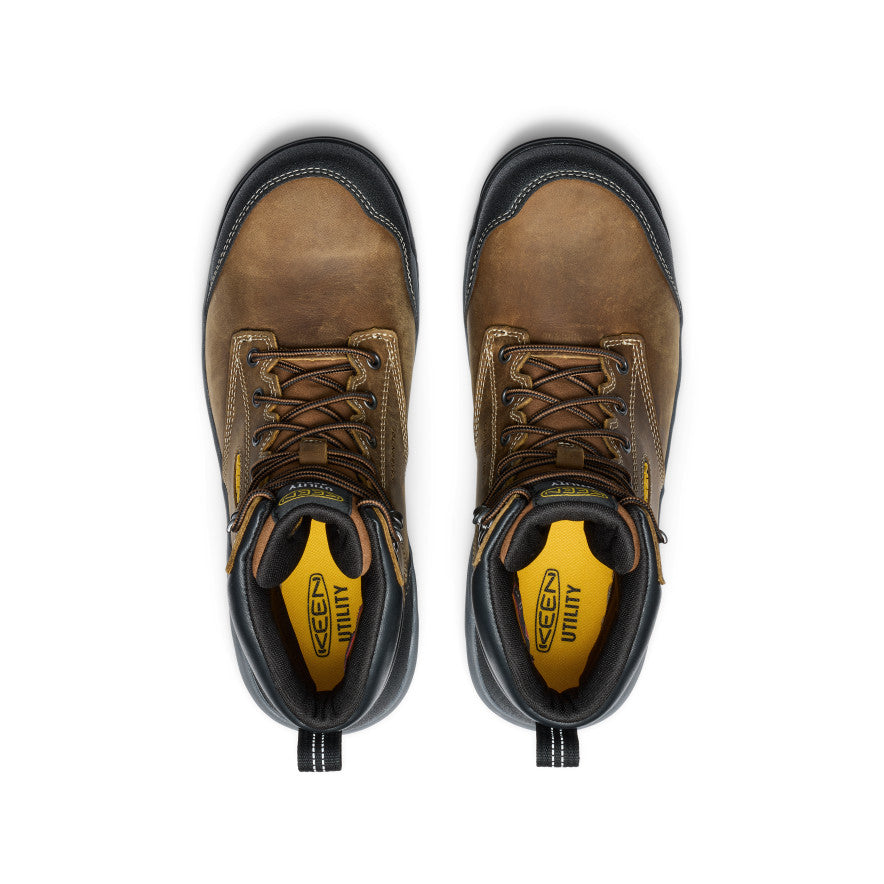 Men's Evanston 6 Insulated Waterproof Work Boot with Carbon Toe - Bison/Black | Durable Winter Boots for Construction & Outdoor Work