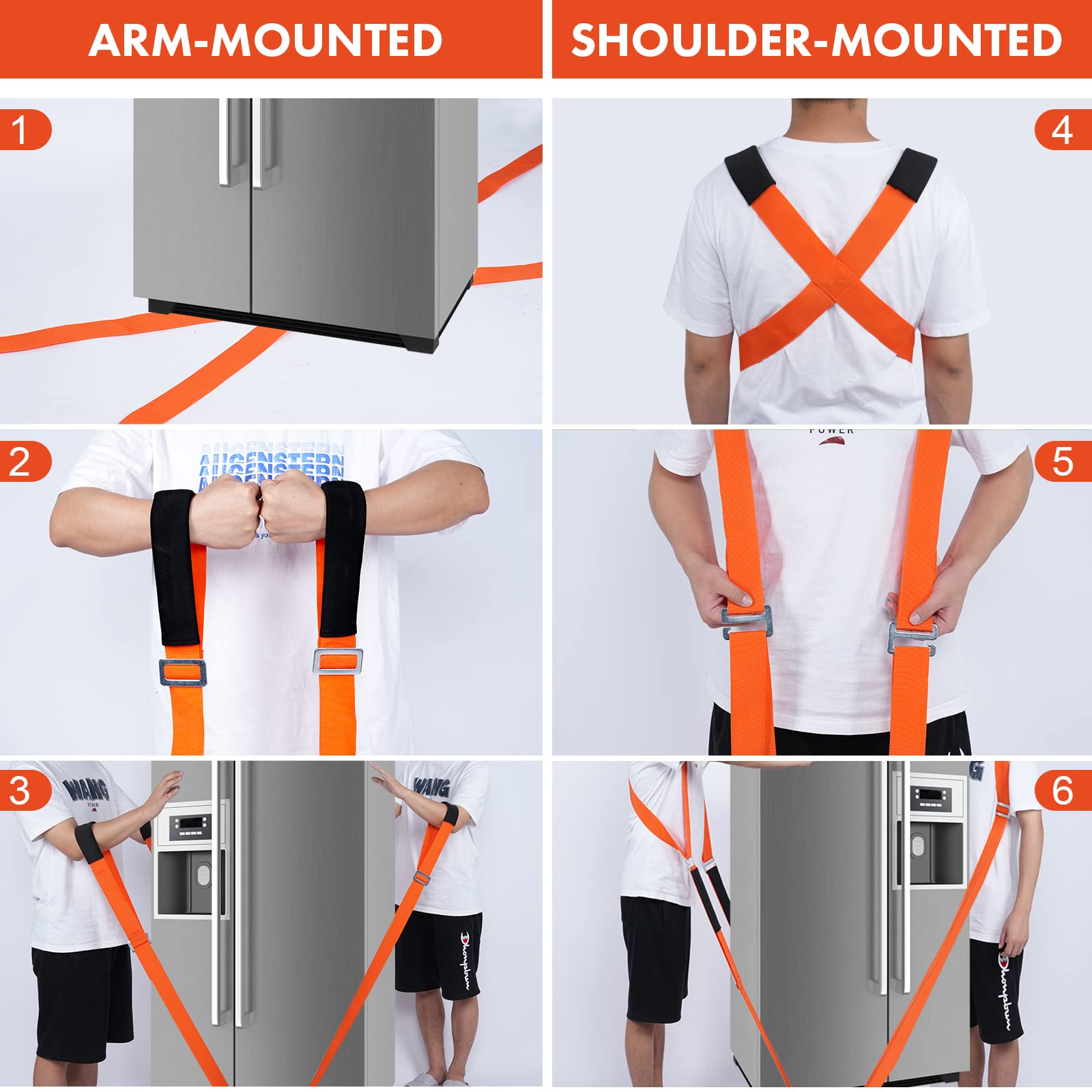 **Heavy Duty Moving Straps - Padded Lifting Harness for Furniture, Mattress & Appliances - One or Two Person Lifting System - Ergonomic Shoulder & Wrist Support for Professional Movers & DIY Home Use**    *(Perfect for Moving Heavy Couches, Mattresses, Appliances & Furniture Safely & Easily!)*