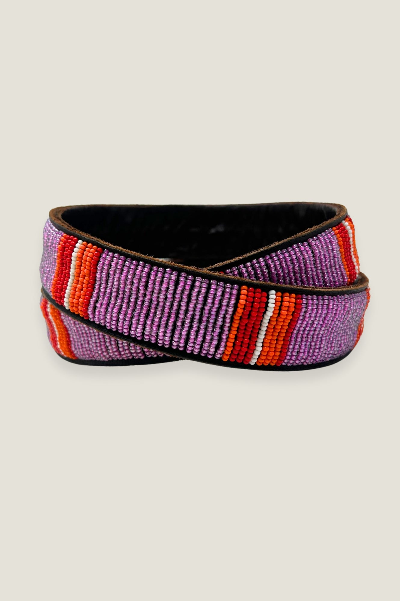 Vertical Striped Belt for Women - Adjustable Waist Strap in Purple & Orange | Casual, Office & Party Wear Accessory