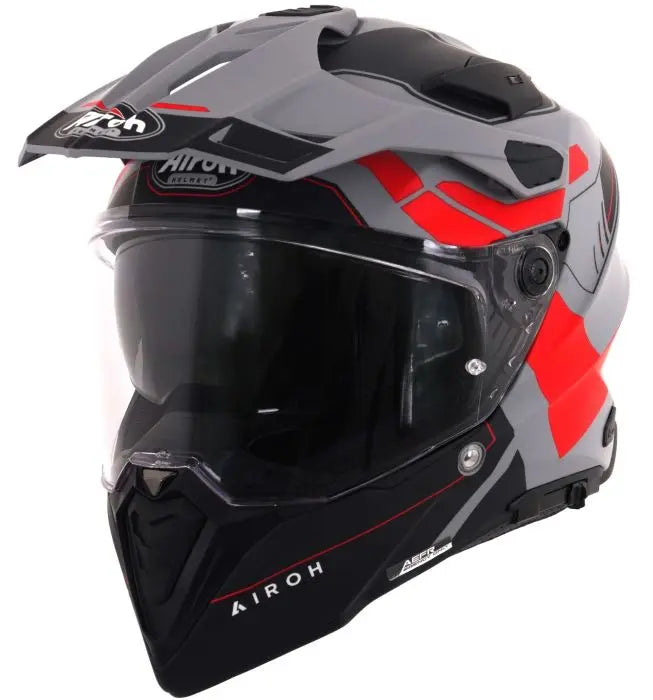 Airoh Commander 2 Reveal Matt Fluo Red Motorcycle Helmet - Lightweight DOT Certified Full Face Helmet for Street Bikes & Cruisers - Perfect for Urban Commuting & Long Distance Riding