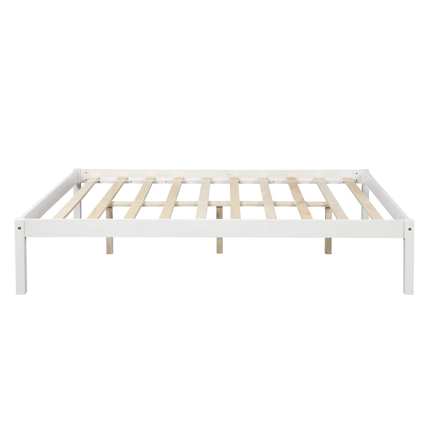 Solid Wood Twin Over Full Bunk Bed with Guardrail & Removable Ladder - Convertible to Twin/Full Platform Beds - Safe Kids & Teens Bedroom Furniture (White) - Perfect for Small Spaces, Shared Rooms & Sleepovers