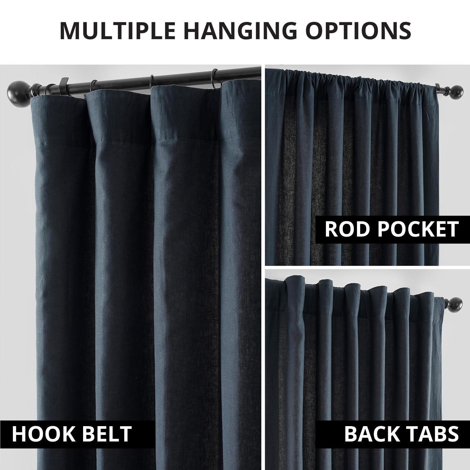 Premium French Linen Blackout Curtains 108