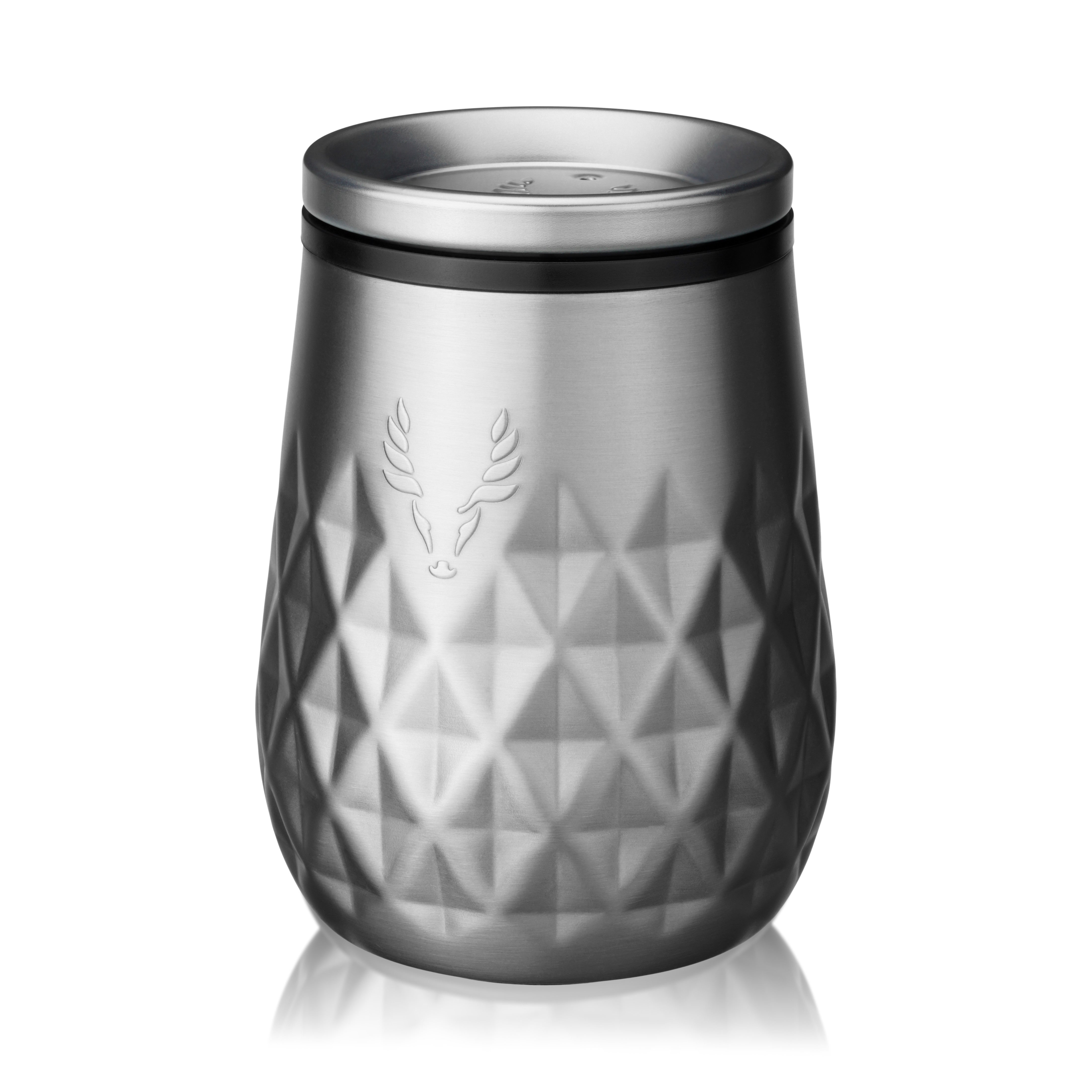Premium Stainless Steel Wine Tumbler - 20oz Insulated Platinum Wine Cup with Lid & Straw - Keeps Drinks Cold/Hot for Hours - Perfect for Outdoor Picnics, Parties & Home Entertaining