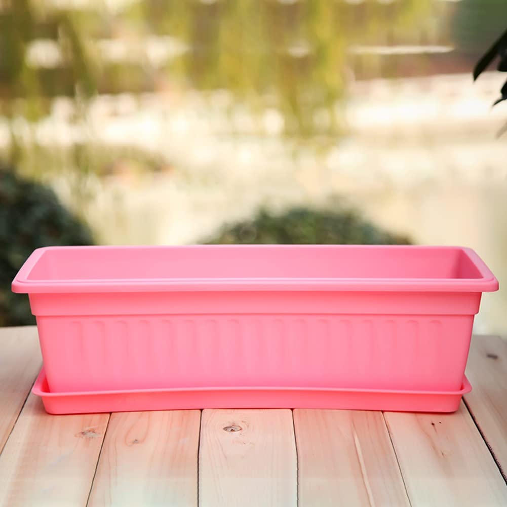 Etlegor PP Resin Rectangular Planter Box with Drainage Trays - Vegetable & Flower Growing Container for Balcony, Windowsill, Indoor & Outdoor Gardening | Durable Garden Planters for Herbs, Succulents, and Home Decor