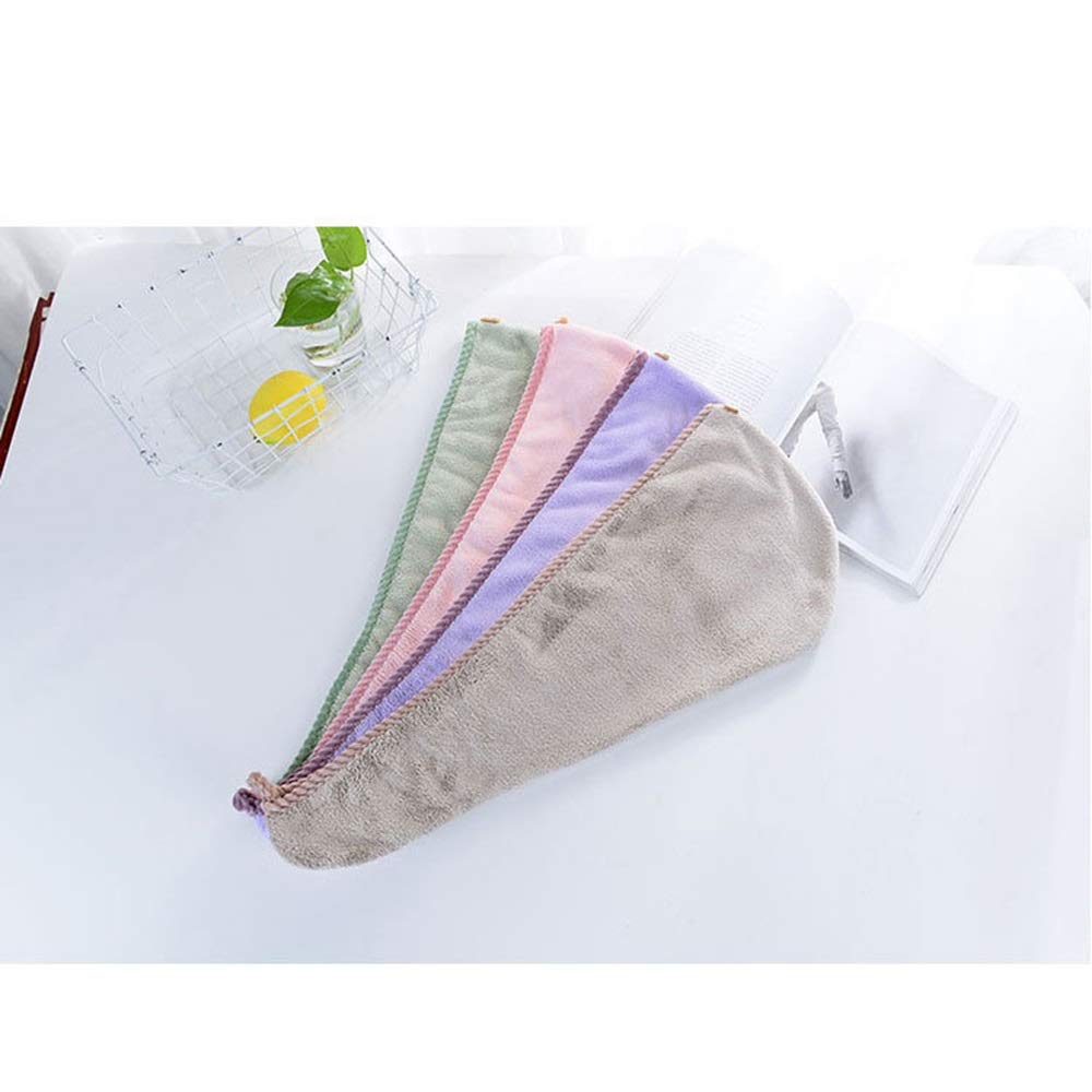 4 Pack Super Absorbent Microfiber Hair Towel Cap - Quick Dry Hair Wrap for Women with Long Hair, Adjustable Button Design - Perfect for Shower, Swimming & Salon Styling