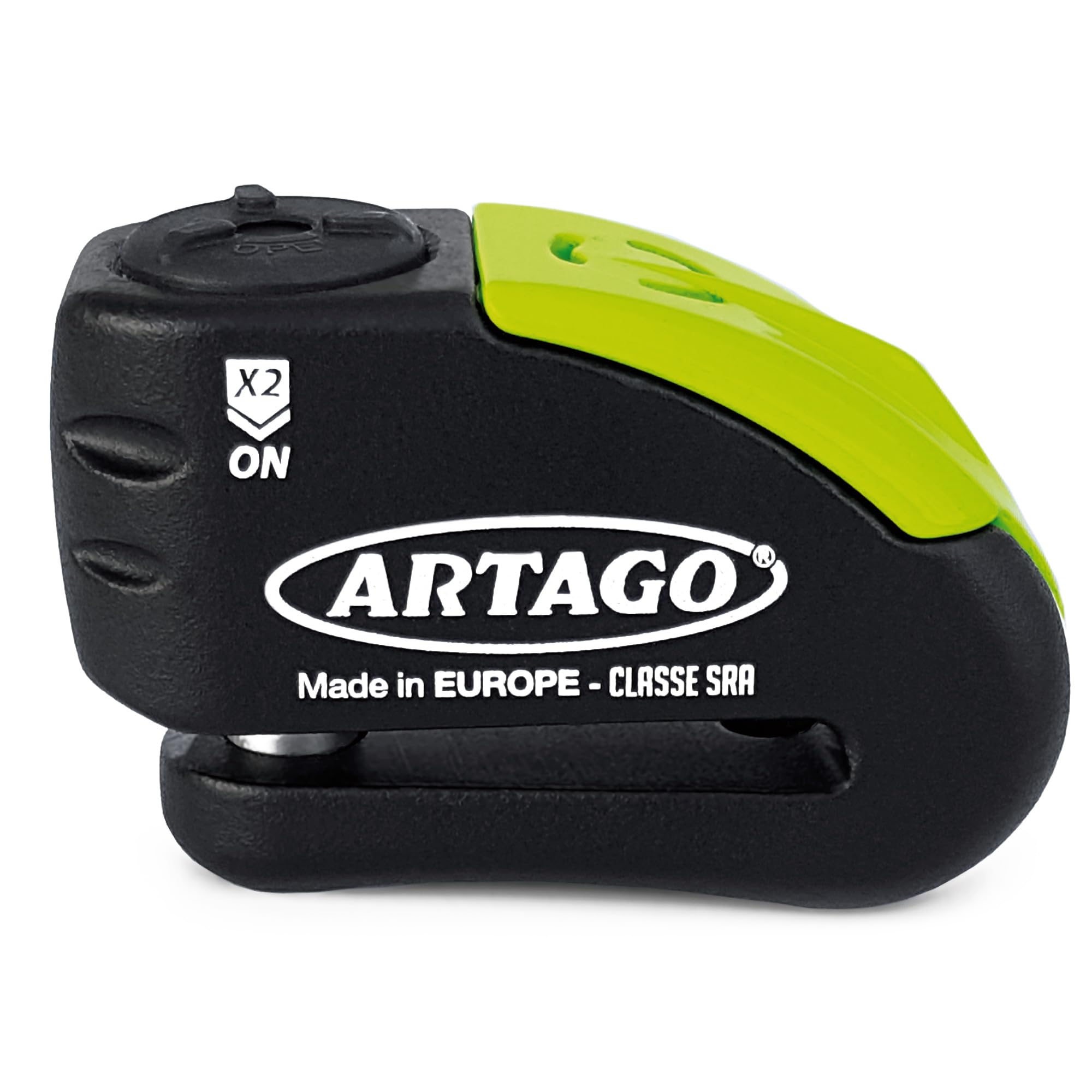 ARTAGO 30X14mm Heavy Duty Motorcycle Disc Lock with 120dB Alarm - Anti-Theft Security Lock for Bikes, Scooters & Motorcycles - Stainless Steel Construction - Perfect for Parking, Travel & Urban Commuting