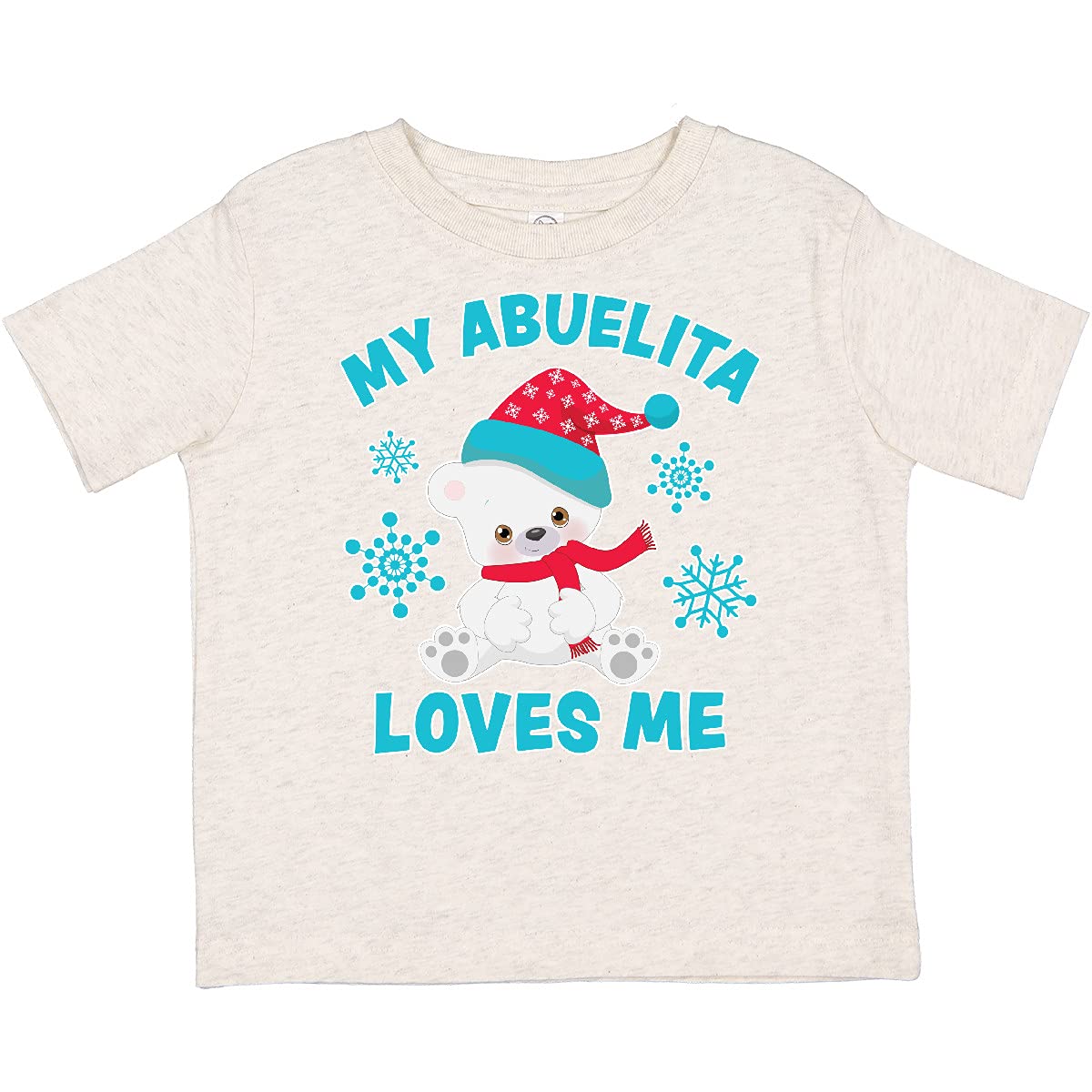 Inktastic Polar Bear My Abuelita Loves Me in Santa Hat Toddler T-Shirt - Cute Christmas Family Matching Outfit for Toddlers