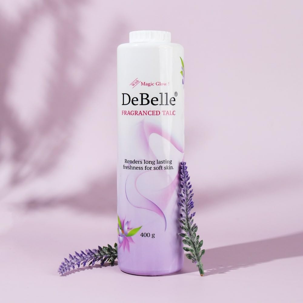 DeBelle Fragranced Face and Body Talc Powder - 2 Pack (400G Each) | Lavender Scented Talcum Powder for Men & Women | Softening & Refreshing for Daily Skincare & Body Care