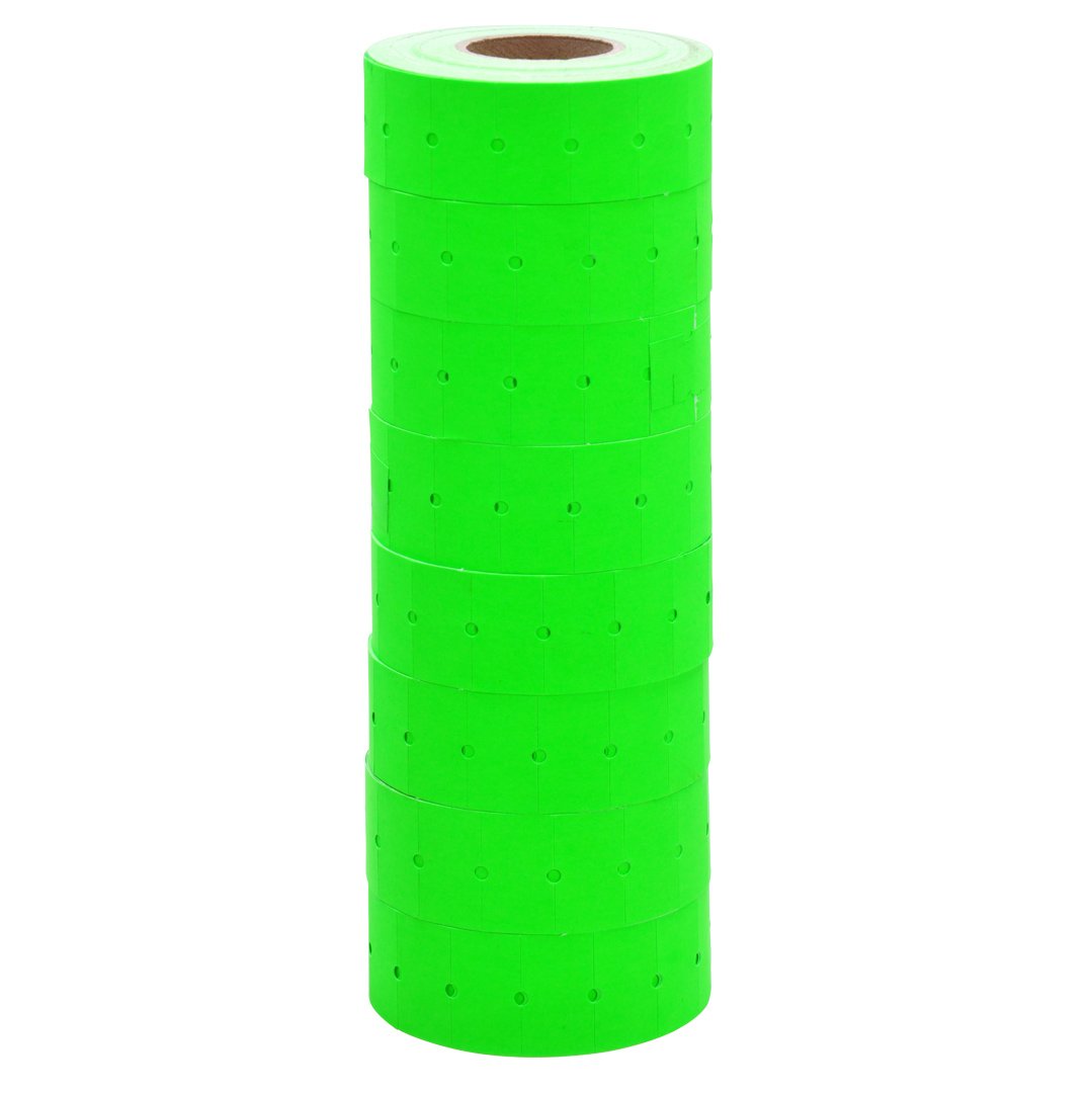 16 Pack Fluorescent Green Labels for Towa GS Series, Halmark & Century Price Guns - No Tamper Proof Slits (Free Ink Roll Included) - Perfect for Retail Pricing, Inventory Management & Warehouse Organization