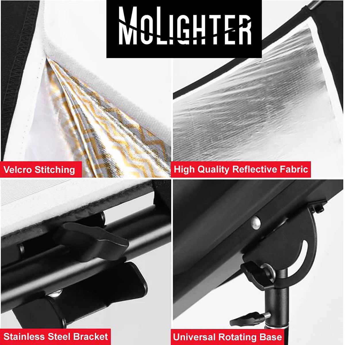MoLighter Curved Reflector - Professional Photography Lighting Accessory for Studio & Outdoor Shoots | Perfect for Portraits, Product Photography & YouTube Videos