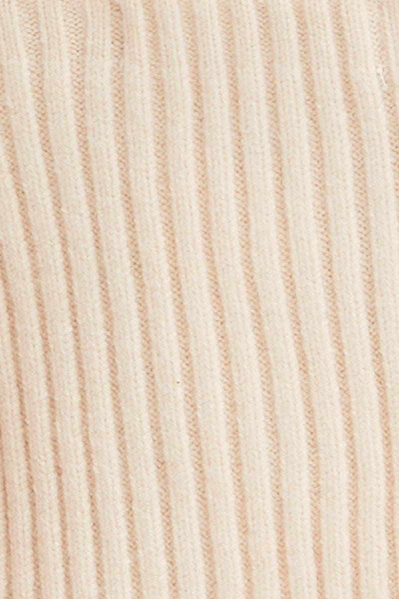 Beige Sleeveless Knit Crop Top - Women's Cross Over Casual Shirt for Summer Outfits & Beach Wear
