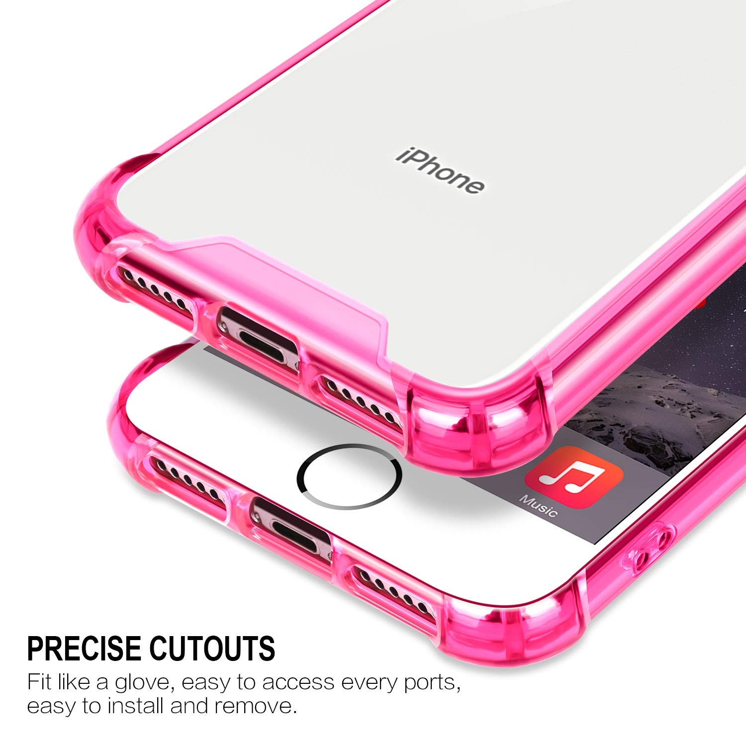 Premium Clear Shockproof iPhone SE 2020/8/7 Case - Slim TPU Bumper & Hard PC Back Cover | Anti-Scratch Protective Phone Case for 4.7