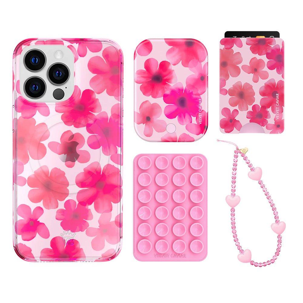 Cherry Blossom iPhone Case with Wallet Holder - Slim Protective Cover for iPhone 13/14/15 Pro Max - Perfect for Travel, Shopping & Everyday Use