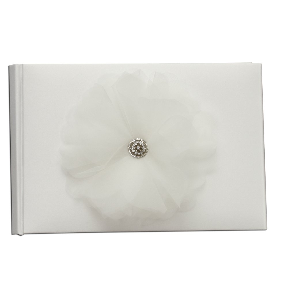 Jamie Lynn Wedding Guest Book - Elegant White Bridal Shower Sign In Book for Wedding Reception, Bridal Party & Anniversary - Perfect for Brides, Couples & Guests