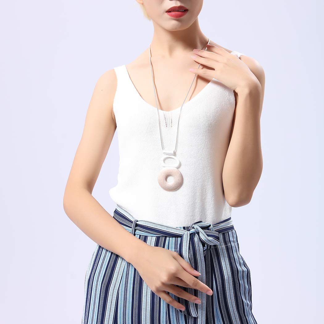 Chunky Chain Long Necklace with Silver Pendant - Elegant Women's Fashion Jewelry for Party, Date Night & Special Occasions