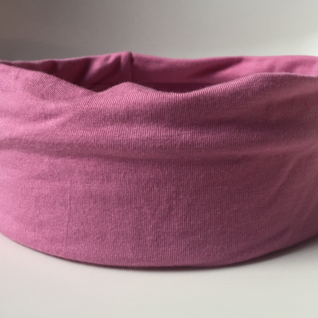 Pink Cotton Yoga Headband for Women - Soft & Stretchy Workout Headband - Non-Slip Sweatband for Yoga, Running, Gym & Fitness Activities