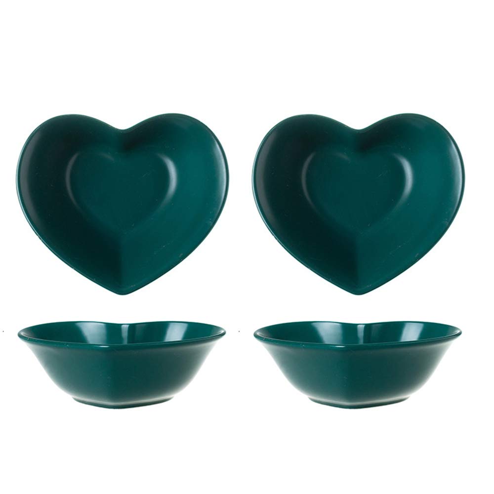 Heart-Shaped Porcelain Ramekin Bowls - Set of 4 Matte Finish Souffle & Creme Brulee Dishes for Baking, Desserts, and Elegant Dining