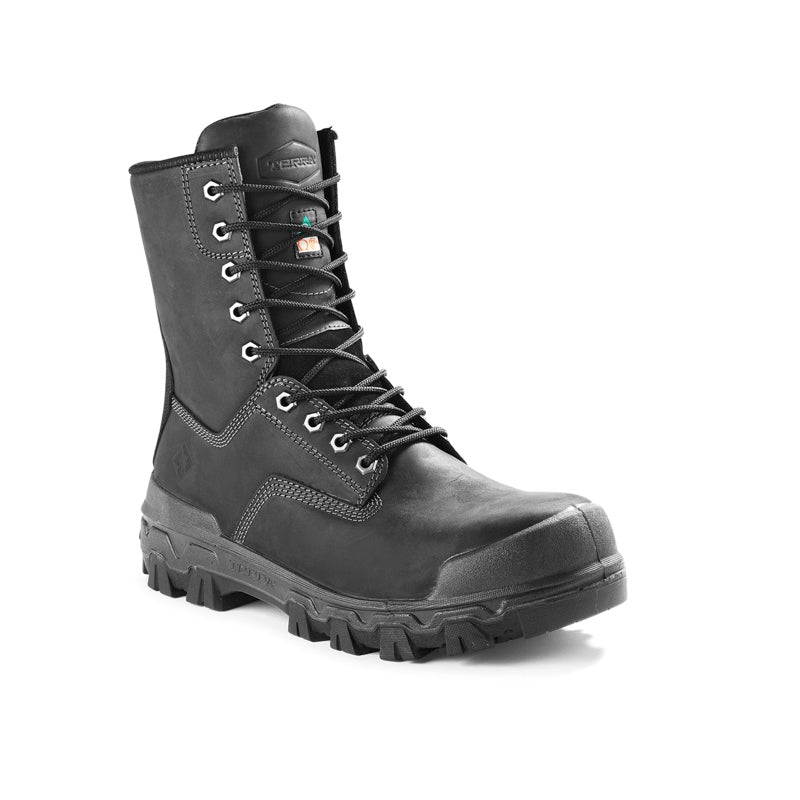 Terra Sentry 2020 Men's 8 Composite Toe Work Boots - Safety Steel Toe Work Shoes with Bumper Toe Protection, Black - Ideal for Construction, Warehouse & Outdoor Work