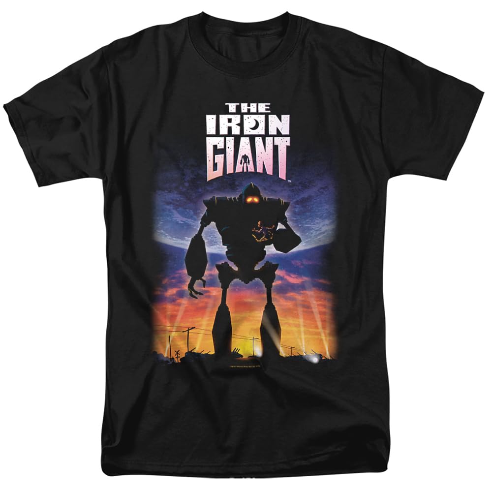 Popfunk Classic The Iron Giant Vintage Poster Graphic T-Shirt - Cool Retro Tee for Movie Fans & Collectors - Perfect for Casual Wear, Cosplay & Gifts