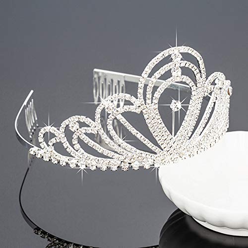 Sparkling Rhinestone Crystal Tiara Crown for Weddings, Bridal, Princess, Birthday & Halloween Parties - Elegant Silver Headband | Perfect for Brides, Pageants, Costumes & Special Occasions