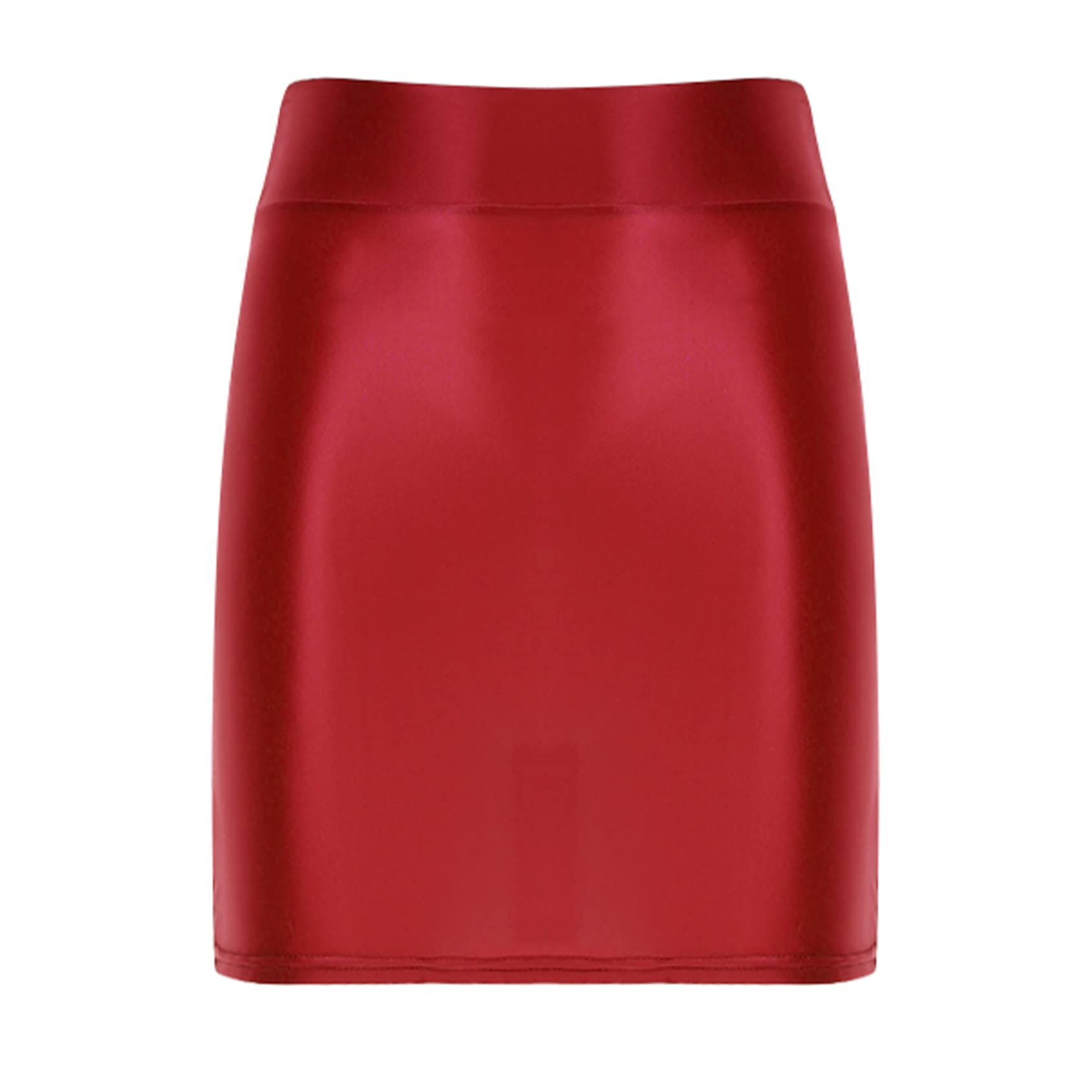 Women's High Waist Bodycon Pencil Skirt - Super Shiny Shaping Mini Skirt with Stockings | Y2K Hip Skirt for Clubwear, Night Out & Retro Fashion