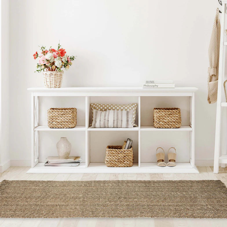 Eco-Friendly Braided Jute Fringe Area Rug - Natural Handwoven Indoor Floor Mat for Boho Living Room, Bedroom & Home Decor