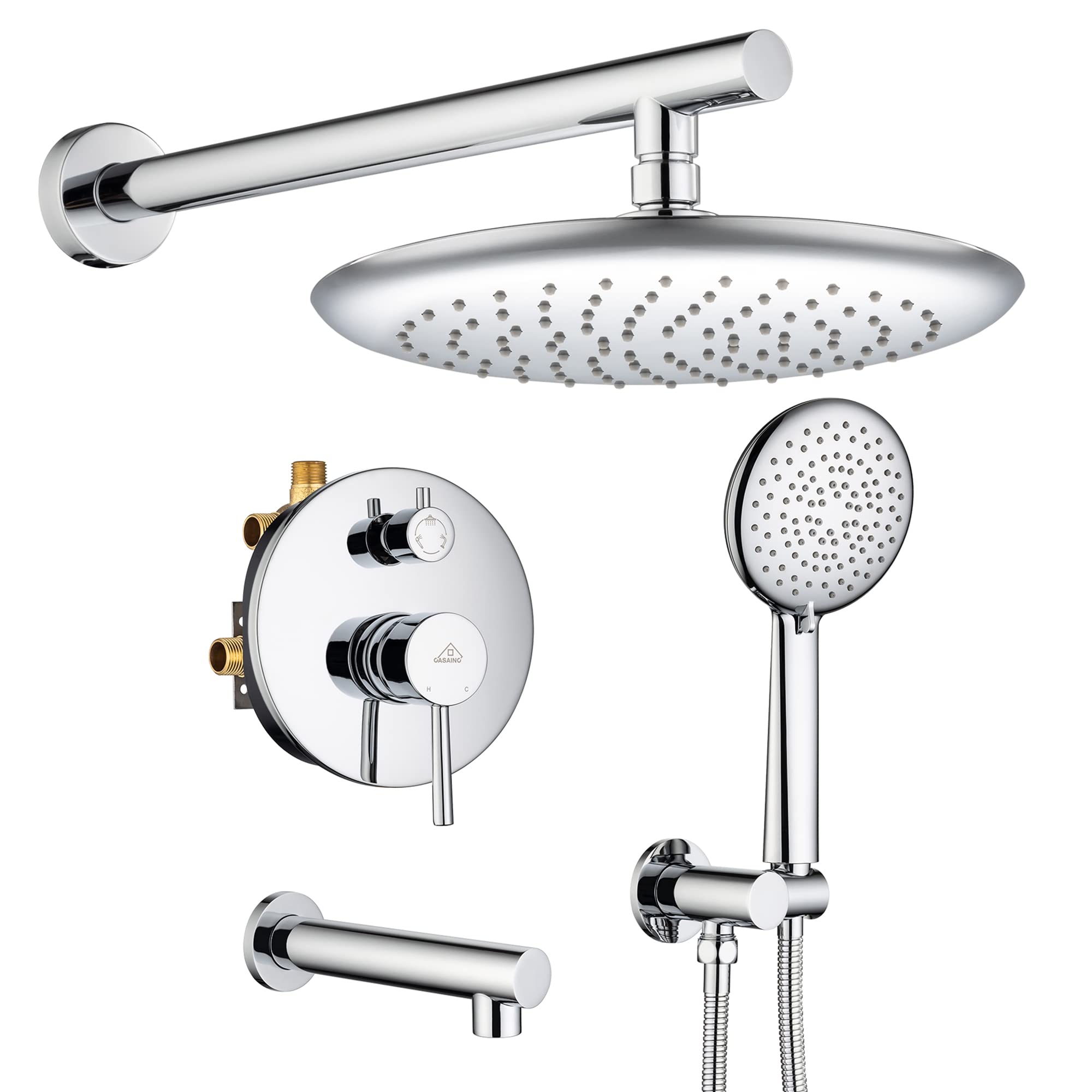 CASAINC Complete Shower System with Tub Spout - 9.5
