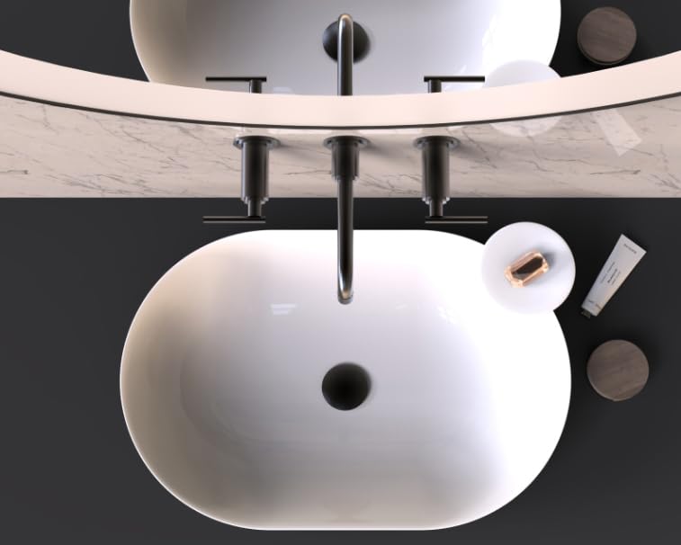 ELLAI Polaris Oval White Ceramic Bathroom Vessel Sink - 23.6