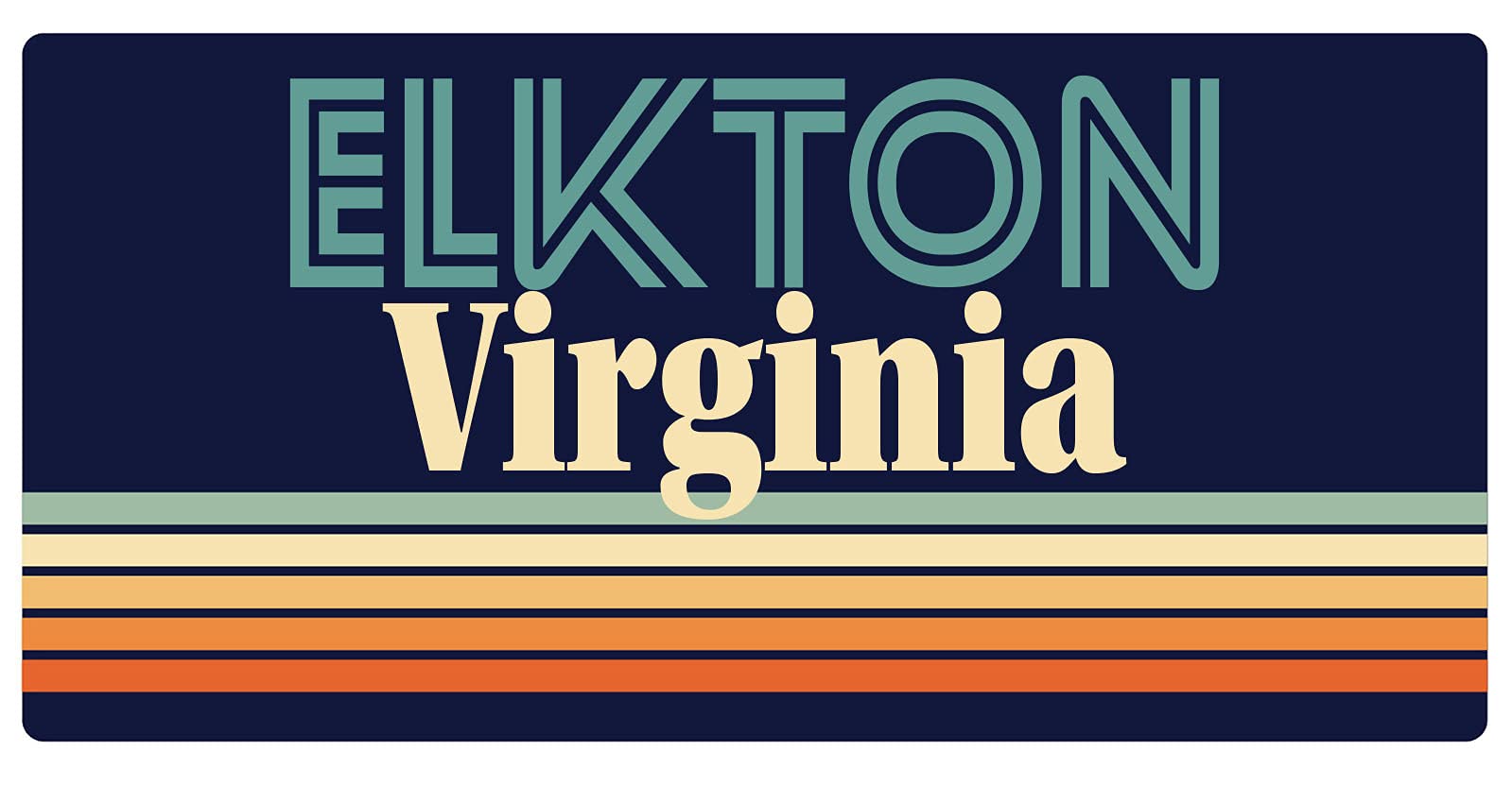 Elkton Virginia Retro Fridge Magnet 5 x 2.5 Inch - Vintage Souvenir for Refrigerators, Lockers & Metal Surfaces - Perfect for Home, Office & Travel Decor