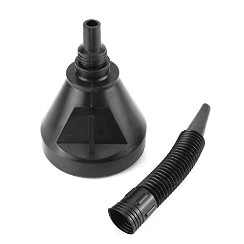 Akozon Flexible Fuel Funnel for Jerry Cans - Large Mechanic Funnel for Gasoline, Oil, Washer Fluid & Capless Gas Cars - Durable Auto Funnel with Adapter for Easy Pouring | Perfect for DIY Car Maintenance, Garage Use & Emergency Fuel Transfer