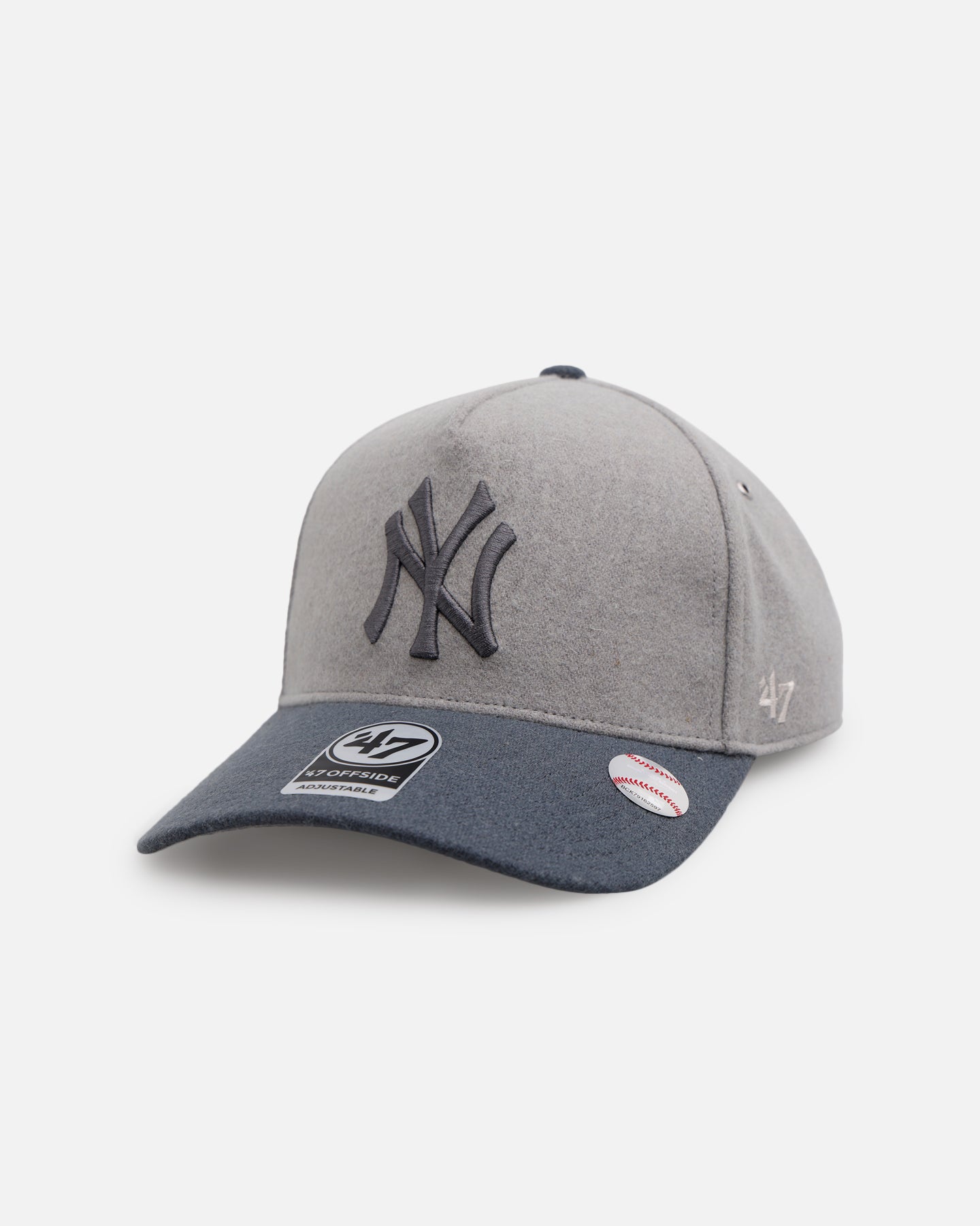New York Yankees 'Shades Of Gray' 47 Brand Snapback Hat - Adjustable Cement Offside Cap for Baseball Fans & Streetwear Fashion