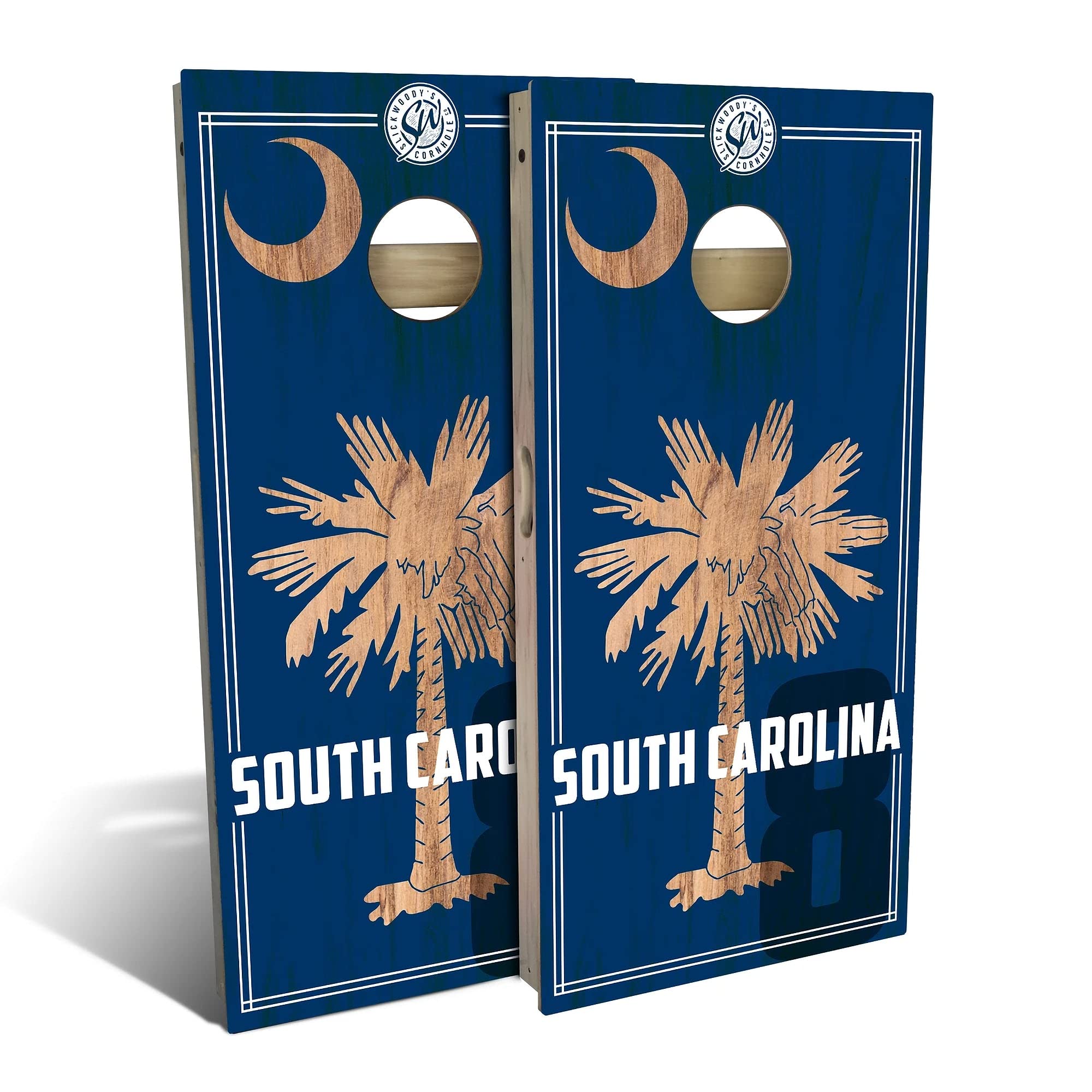 Skip's Garage South Carolina Flag 2.0 Cornhole Board Set - Premium Regulation Size Bean Bag Toss Game with 2 Boards & 8 Bags - Perfect for Backyard Parties, Tailgating, and Outdoor Events