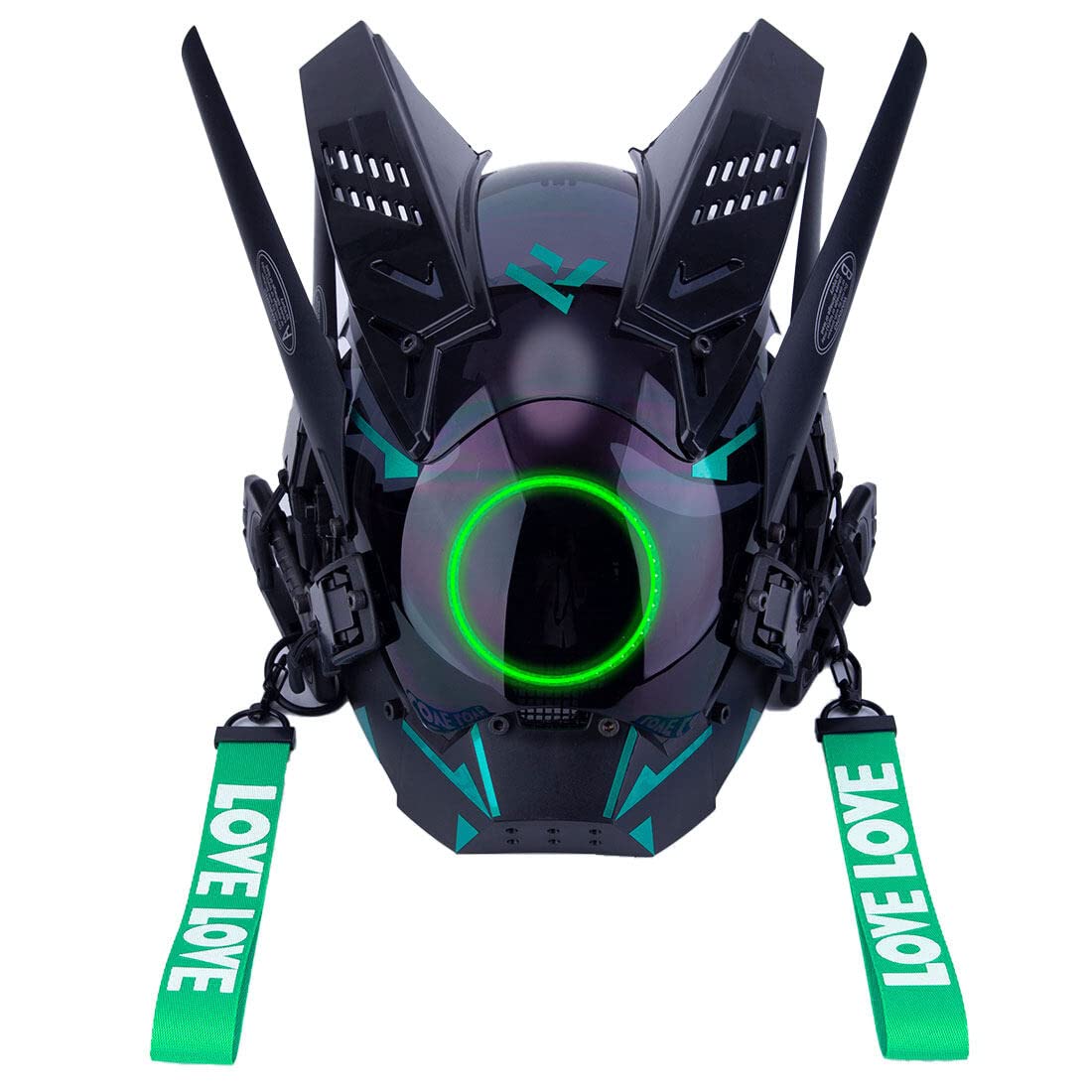 Foxcokie Punk Helmet Mask for Men - LED Light Tech Cosplay Mask for Halloween, Steampunk Costume Accessory - Perfect for Cosplay Events, Halloween Parties & Themed Photoshoots