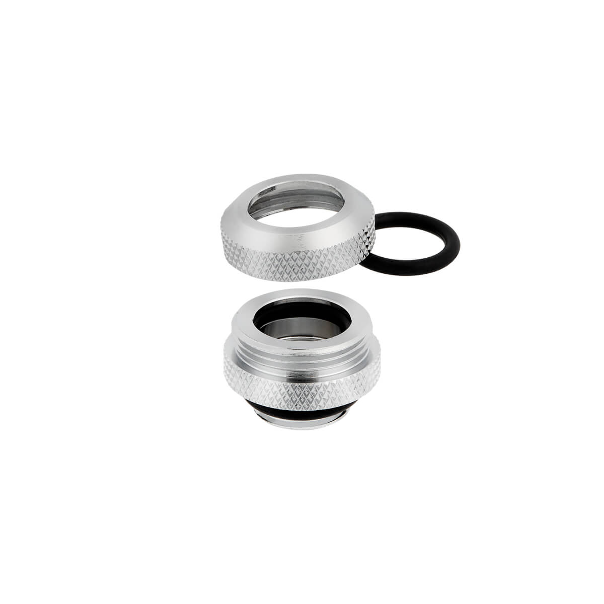 Corsair Hydro X Series XF Hardline 12mm Compression Fittings 4 Pack - Chrome Finish for Custom PC Water Cooling - Perfect for Gaming Rigs and High-Performance Computers