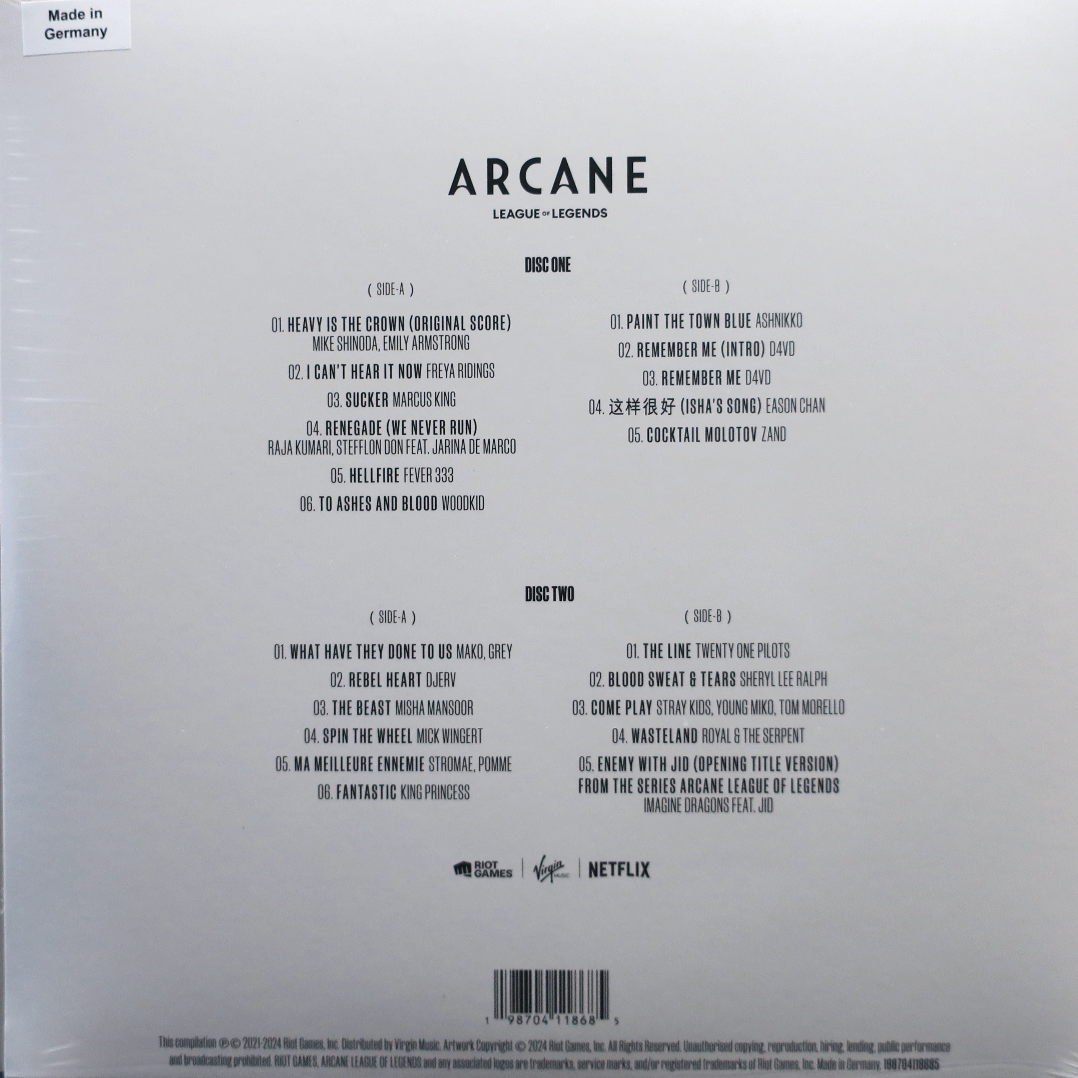 Arcane: League of Legends Season 2 Original Soundtrack Vinyl 2LP Record - Perfect for Gaming Enthusiasts & Collectors