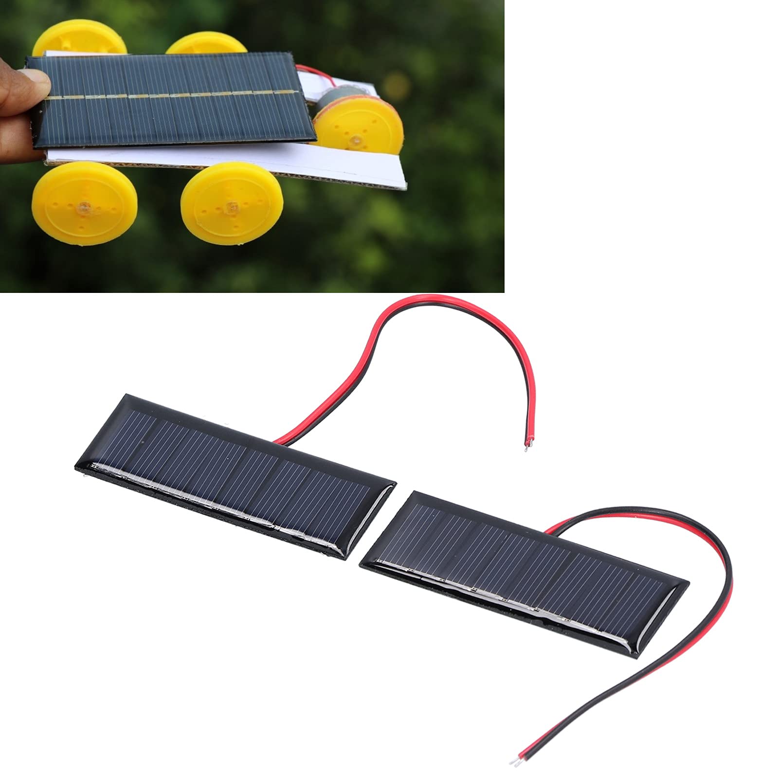 2PCS 4V Portable Flexible Solar Panels - 75x25mm Polysilicon Solar Cells with Electronic Wires for DIY Science Projects, Outdoor Camping & Emergency Power Supply
