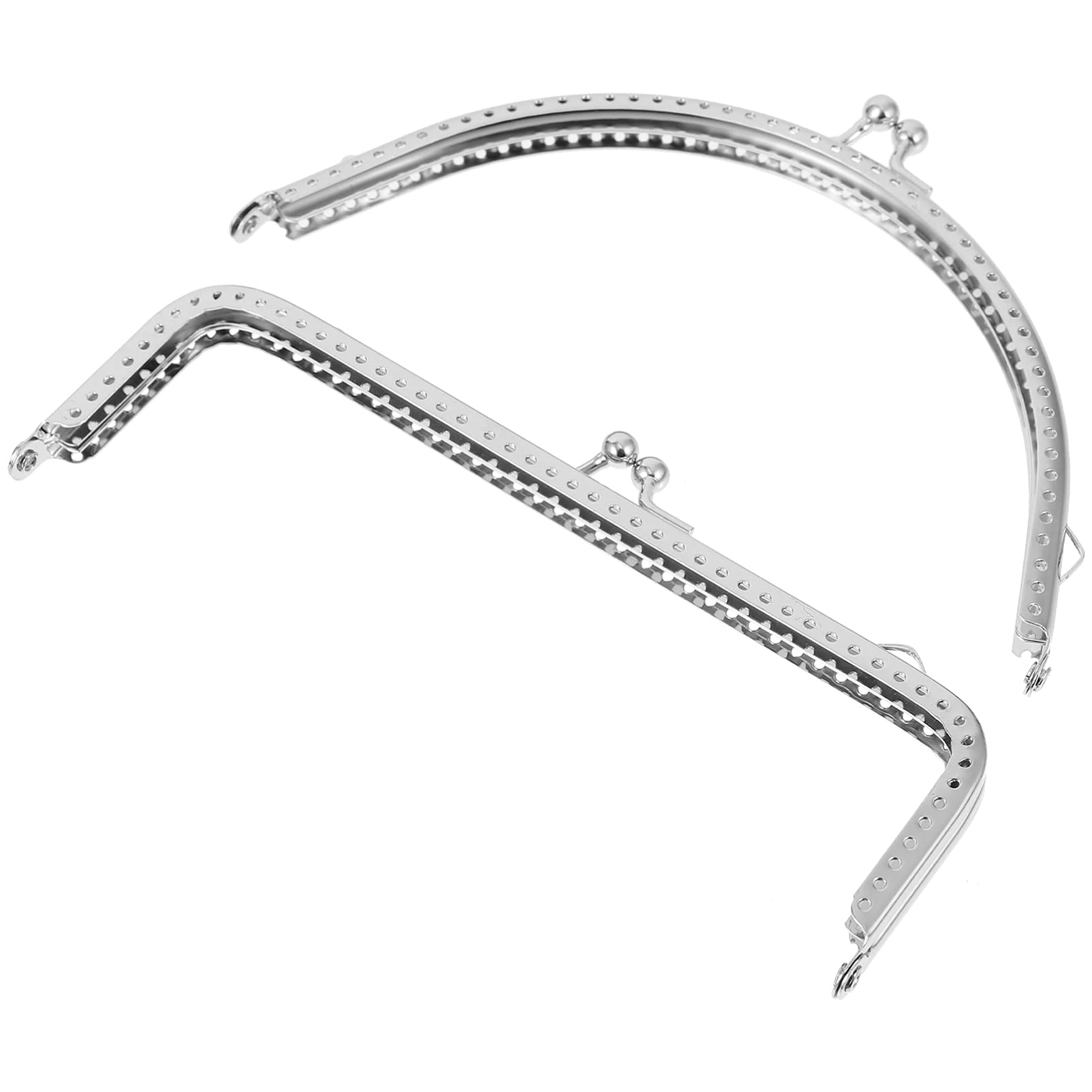 Amosfun 2-Piece 15cm Metal Purse Frame Clasp Lock with Handle - DIY Handbag Making Accessories for Satchel, Wallet, Clutch & Coin Bag - Perfect for Crossbody Purse Crafting and Fashion Accessory Projects