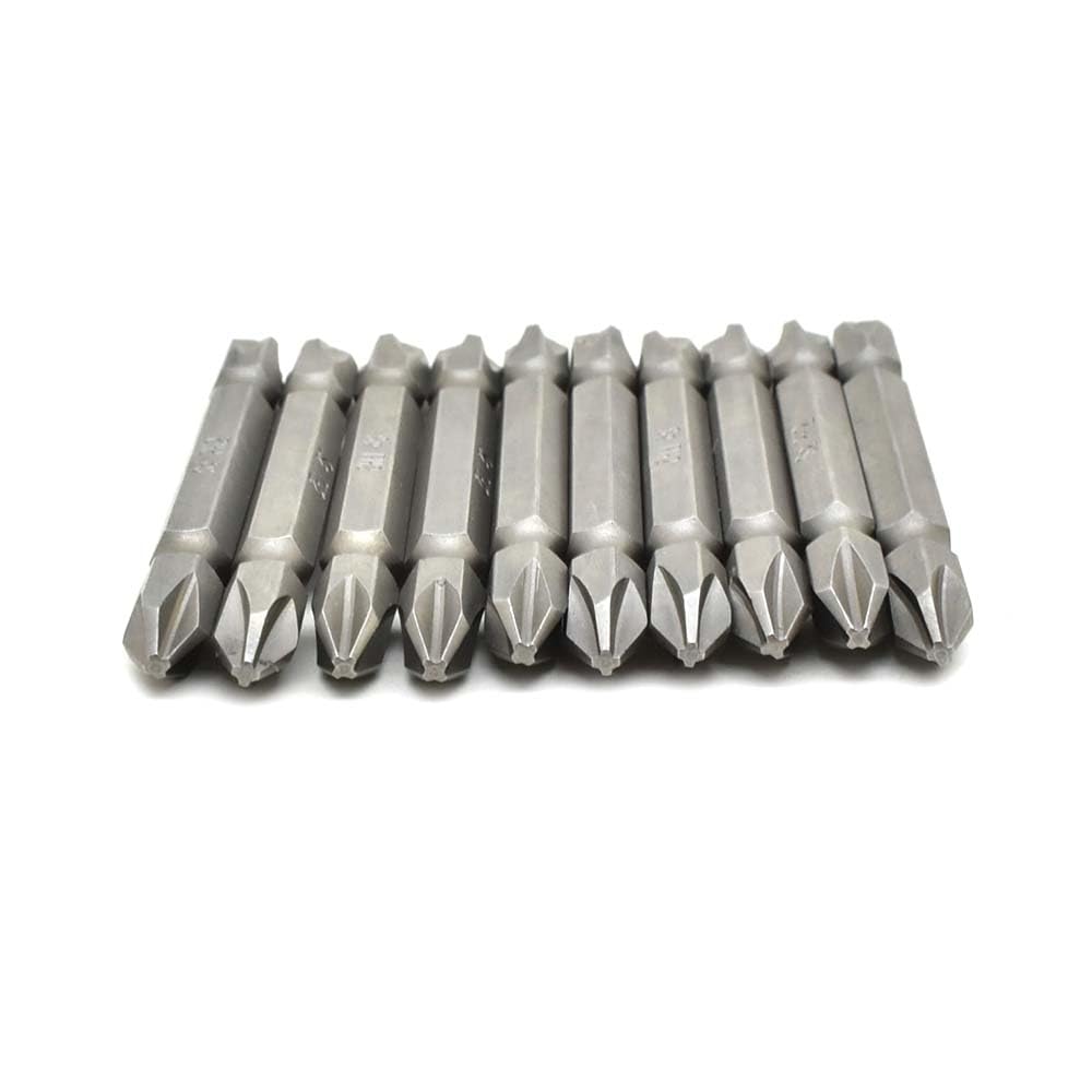 SP302D-10PK Phillips Double End Screwdriver Bits - 3 Inch Long - 10 Pack for Home Repair, Furniture Assembly & DIY Projects | Durable Screwdriver Tips for Professionals & Handymen