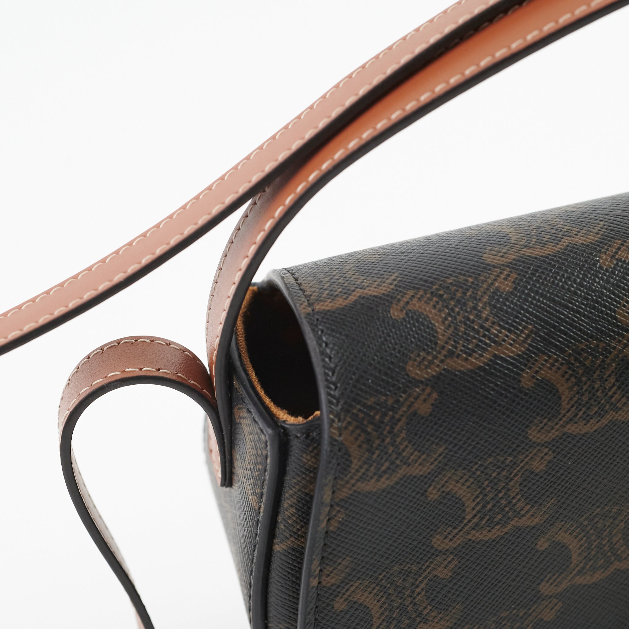 Celine Triomphe Tabou Clutch with Adjustable Strap - Genuine Leather Crossbody Bag in Brown/Tan for Women | Perfect for Evening Parties, Date Nights & Special Occasions