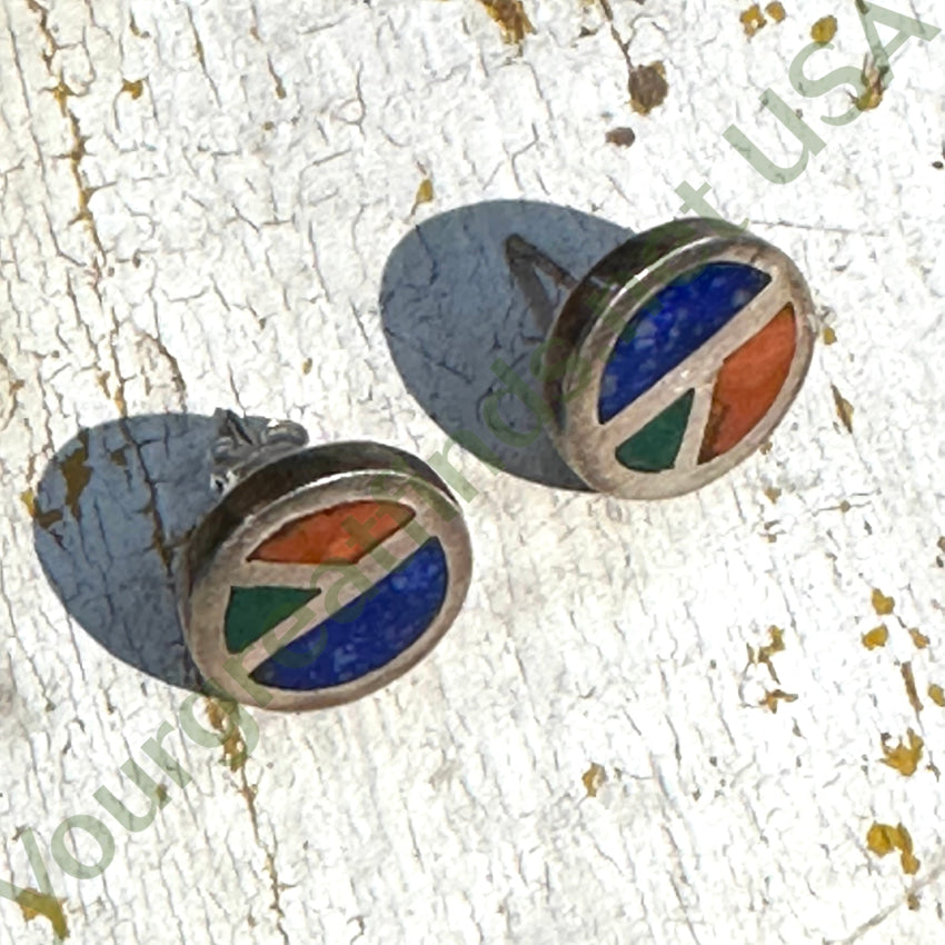 Vintage 950 Sterling Silver Inlaid Pierced Earrings for Women - Handmade Boho Chic Jewelry for Parties, Weddings & Special Occasions