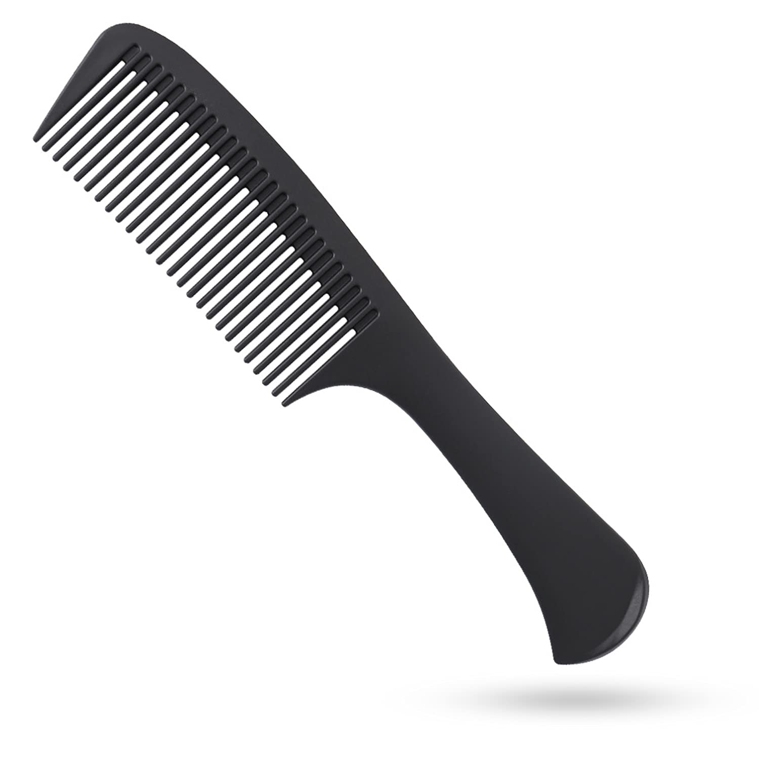 Professional Carbon Fiber Detangling Comb with Round Teeth - Ergonomic Handle for Smooth Hair Styling, Cutting & Barber Use - Perfect Travel Hair Comb for Men & Women - Salon, Home & On-the-Go Grooming Essential